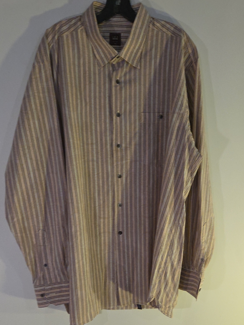 Ike Behar Men's Long-Sleeve Striped Dress Shirt - Beige & Light Brown